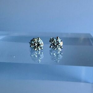 Martini Set 1.00 Carat Diamond Stud Earrings in White Gold